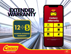 Get 12+3 months extended warranty on Century Care mobile app
